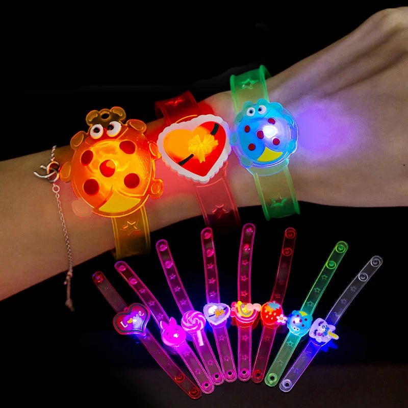 6-24PCs Kids Birthday Party Supplies LED Cartoon Light Up Watch Toys Boys Girls Wedding Guest Souvenirs Christmas Party Favors