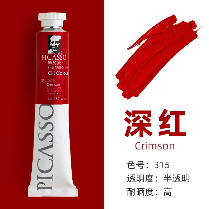 170ml LargeTubes Oil Paint Non-Toxic Excellent Tinting Strength, Mixable for Canvas Painting Artist Beginners DIY Art Supplies