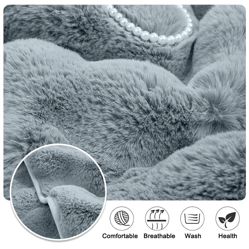 Thicken Rabbit Plush Sofa Slipcover Universal Non-slip Super Soft Sofa Towel Couch Cushion For Living Room Modern Home Decor