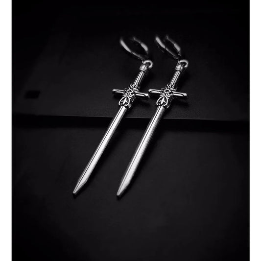 Cool Punk Rock Earings for Women Men Gothic Vintage Sword  Party Jewelry Accessories Gift  Y2k Jewelry Gifts Demon Slayer