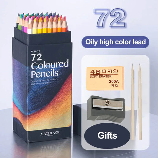 12/24/48/72 Colors Color pencil  DIY set includes: Wooden Color Pencil Sharpener Eraser School Office Supplies Art Stationery