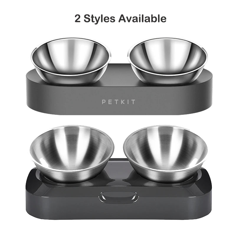 New Stainless Steel Non-Slip Pet Bowl Double Feeder 15 Degree Adjustable Water Cup Cat Dog Bowls Drinking Bowl Accessorie