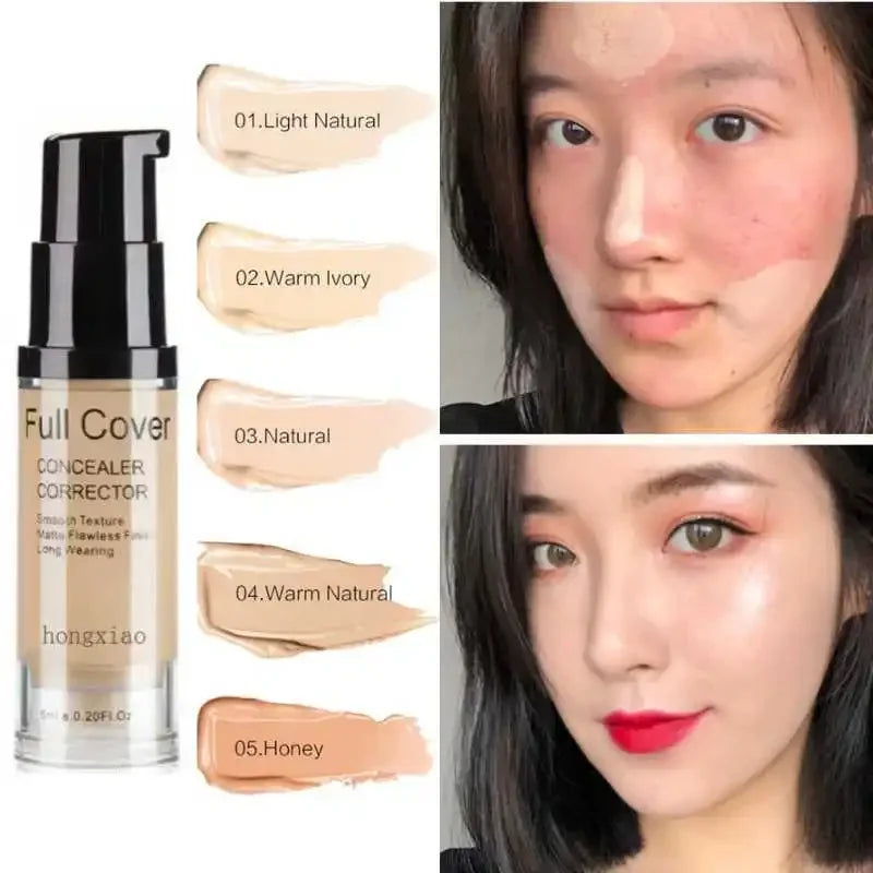 5 Colors Full Cover Liquid Concealer Makeup 6ml Eye Dark Circles Cream Face Corrector Waterproof Make Up Base Cosmetic