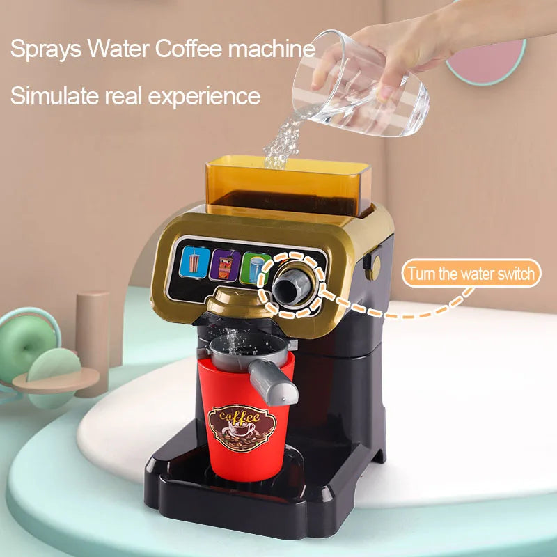 Kid Play House Game Kitchen Fast Food Restaurant Burger Fries Dessert Coffee Machine Cashier Set Mini Educational Role Play Toys