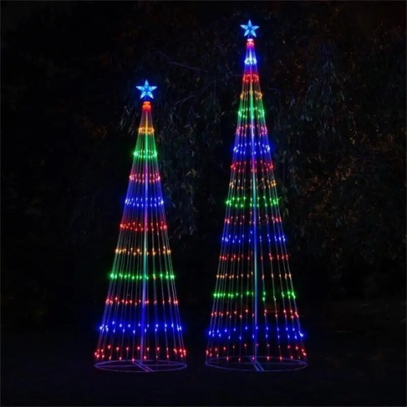 Animated Lightshow Cone Christmas Tree Led Yard Light Led String Lights Waterproof IP44 Home Xmas Outdoor Decoration EU Plug