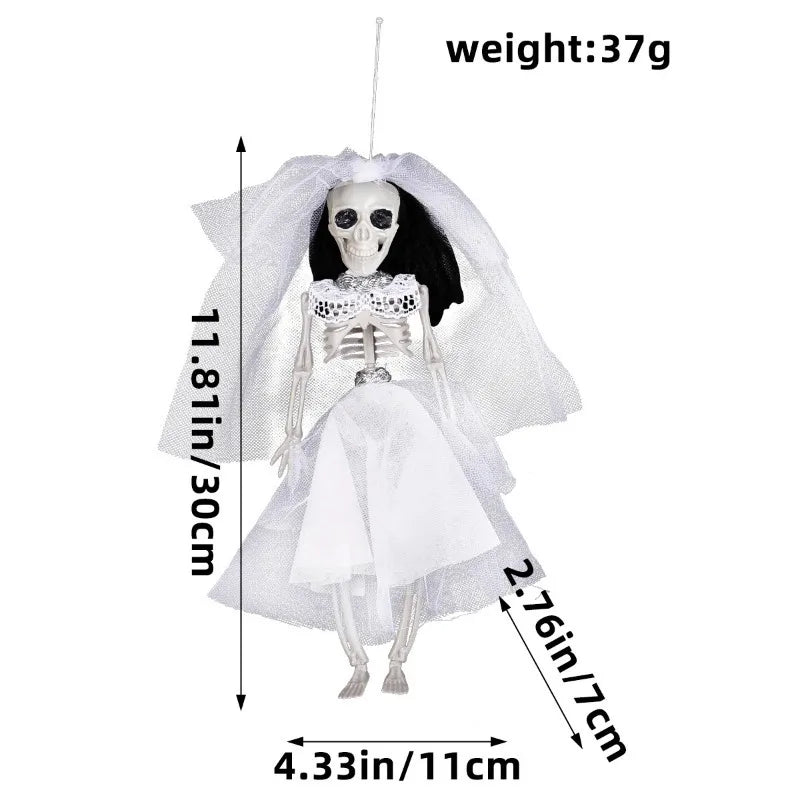 Halloween Skeleton Bride and Groom Hanging Decorations Bar Party Indoor Live Decoration Prank Haunted House Props