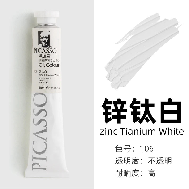 170ml LargeTubes Oil Paint Non-Toxic Excellent Tinting Strength, Mixable for Canvas Painting Artist Beginners DIY Art Supplies