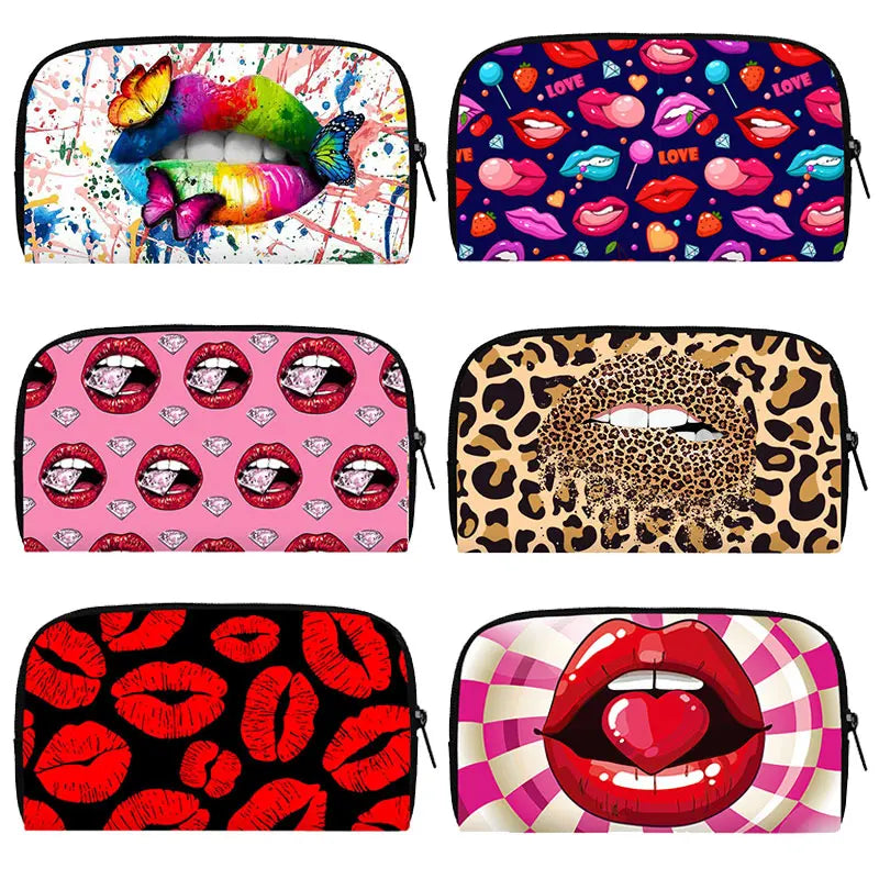 Sexy Leopard Lips Print Wallet Women Purses Credit ID Card Holder Harajuku Coin Money Bag For Teenager Casual Long Wallets Gift