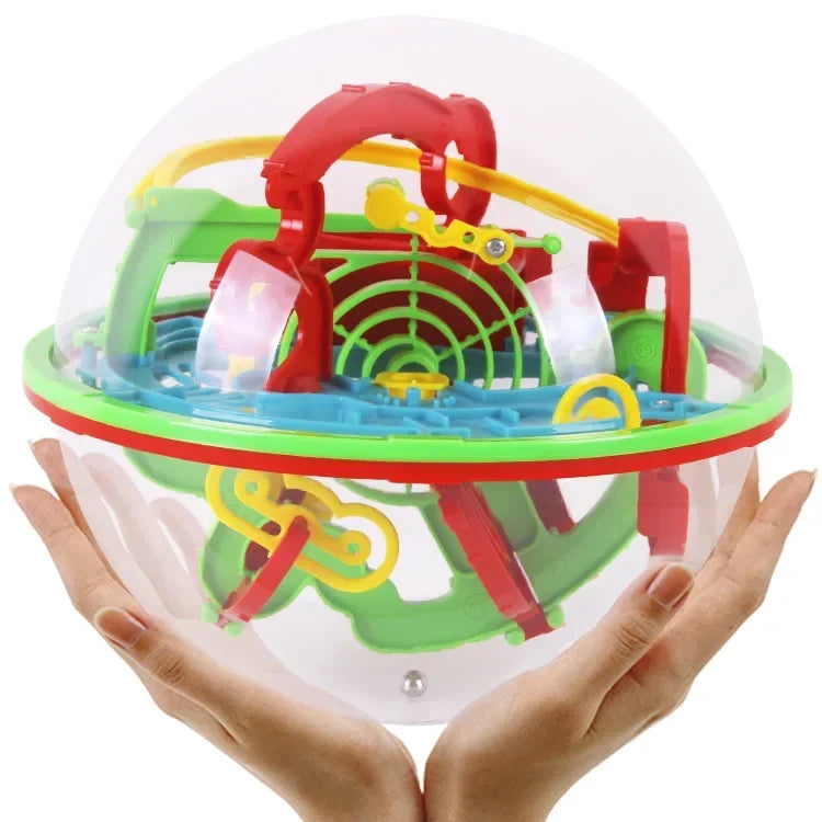 3D Magical Intellect Maze Ball 100 Steps,IQ Balance Perplexus Magnetic Ball Marble Puzzle Game for Kid and Adult Toys Iintellect