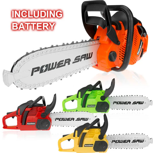 Toy Chainsaw Kids Toy Tools for Children Tools Electric Power Chainsaws for Tool Bench Boys Gift Pretend Play Saw with Sound