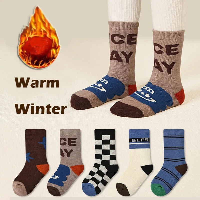 Kids Socks Winter Warm Enough Children Cotton Socks Baby Infant Plush Thicken Mid Calf Length 1-12T Girls Boys Socks Boot Sock