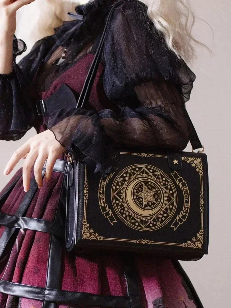 Y2K Korean Gothic Square Black Shoulder Bag Harajuku Vintage Aesthetic Purses Luxury Designer Handbags Messenger Tote Bags Women