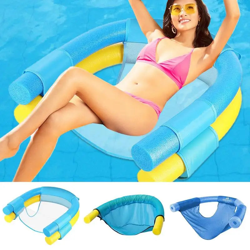 Floating Pool Water Hammock Pool Float Lounger Kid Adult Durable Swim Ring Bed Net Cover Pool Noodle Chair Swimming Accessories