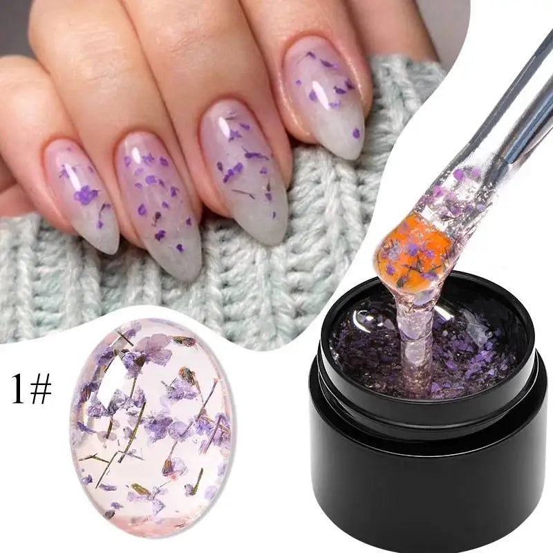 8ml Clear Non Stick Hand Solid Extension Nail Gel Polish Carving Flower Nail Art Building UV Gel Acrylic Varnish Manicure DIY