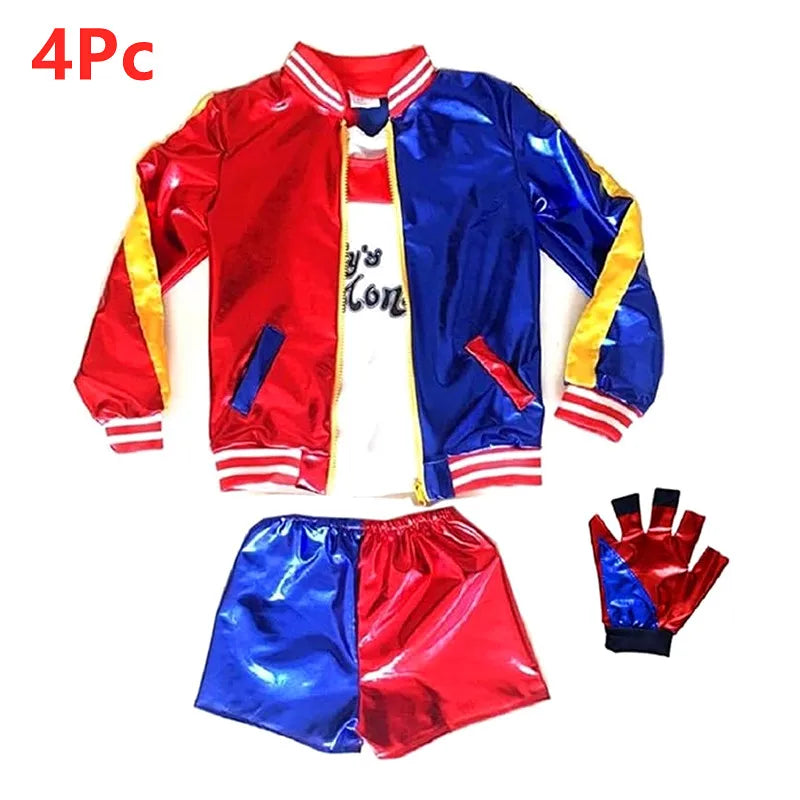 Child Clown Girl Role Play Costume Movie Character Clown Girl Embroidered Jacket Coat Halloween Performance Costume Accessory Se