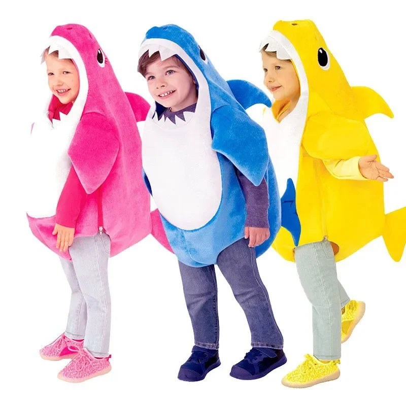 Adult Kids Shark Costume Jumpsuit Cosplay Costumes Shark Suit Baby Funny Family Party Holiday Birthday Gift Halloween Costume