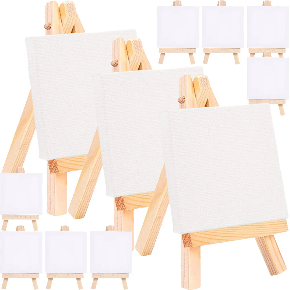 18 Sets Decorative Mini Canvases Crafted DIY Mini Decors Delicate Canvas Decors