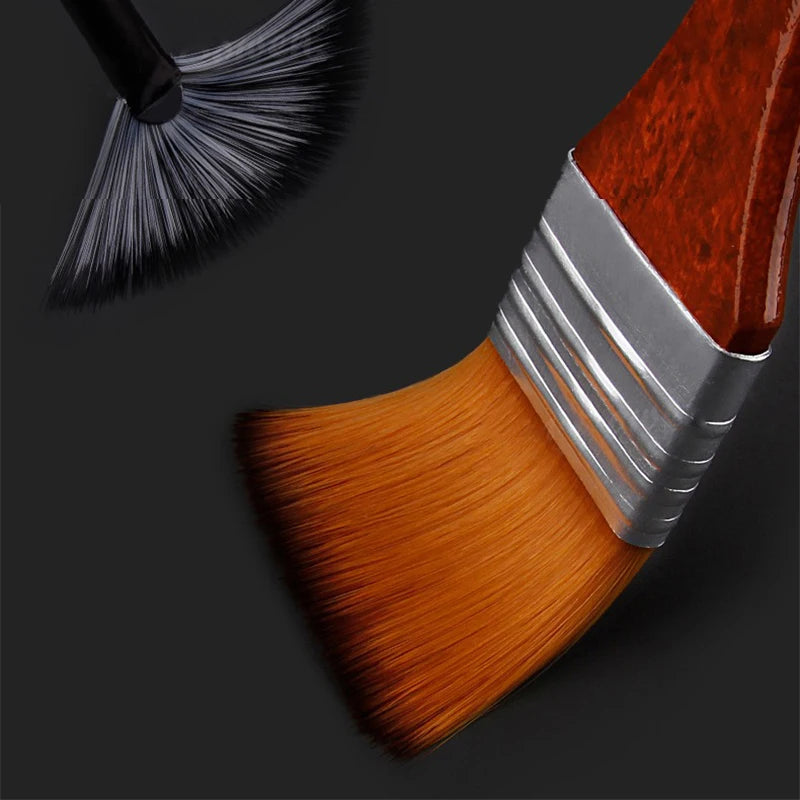 24 Pieces Mixed Canvas Bag Paint Brush Set Wood Rod Professional Oil Painting Brush for Artists Watercolor Gouache Art Supply