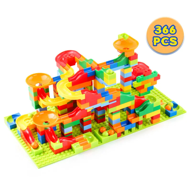 Marble Race Run Block Small Size Building Blocks Maze Ball Funnel Slide Blocks DIY Creative Bricks Assemble Toys Bulk Model Toys