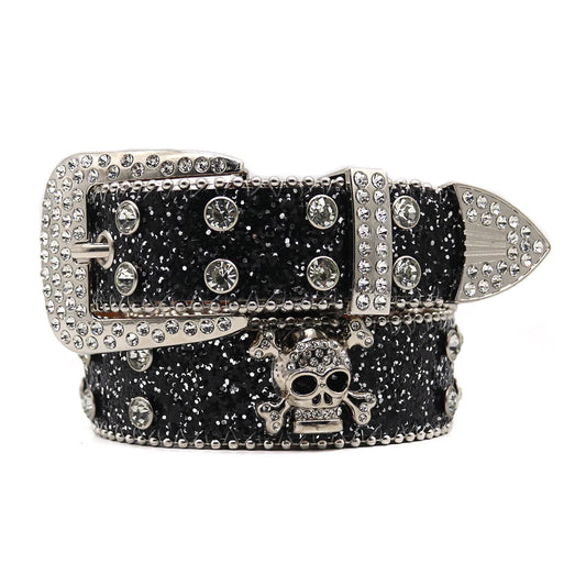 3.3CM Punk Rock Crystal Studded Belt Men Women Western Cowboy With Diamond Bing Bing Rhinestone Belt Disco E Girls For Jeans