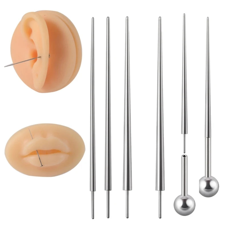 14G/16G/18G Piercing Taper Insertion Pin Piercing Tools Kit Body Piercing Stretching Kit Assistant Tools for Nose Ear