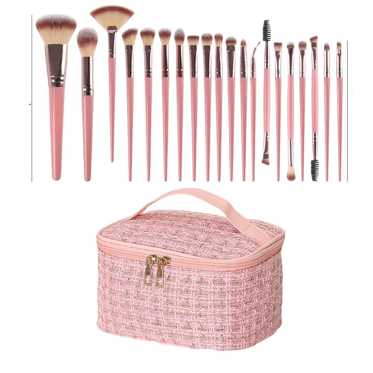 40-Piece Professional Makeup Kit with Cosmetic Case, Complete Makeup Brush Set & Powder Puffs, Essential Beauty Tools