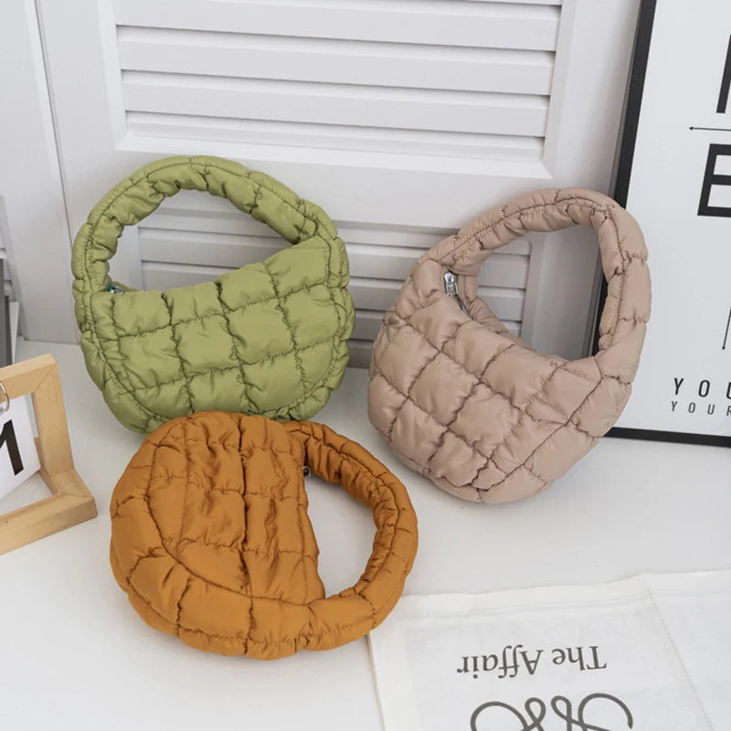 Fashion Quilted Shoulder Bags for Women Handbag Mini Puffer Dumpling Bag Cloud Pleated Bags  Luxury Tote Women's tote bag