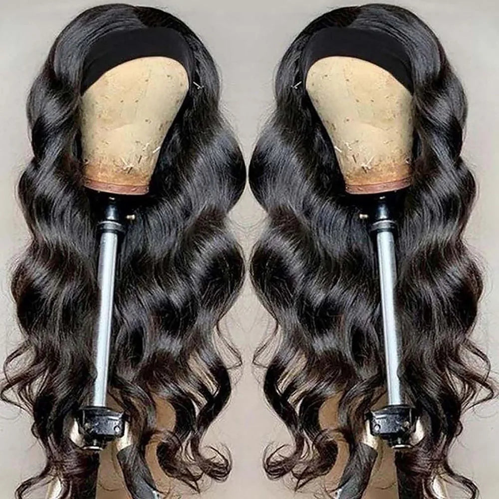 Body Wave Headband Human Hair Wig Machine Made Human Hair Wig Ready To Wear Headband Body Wave Remy Human Hair Wigs for Women