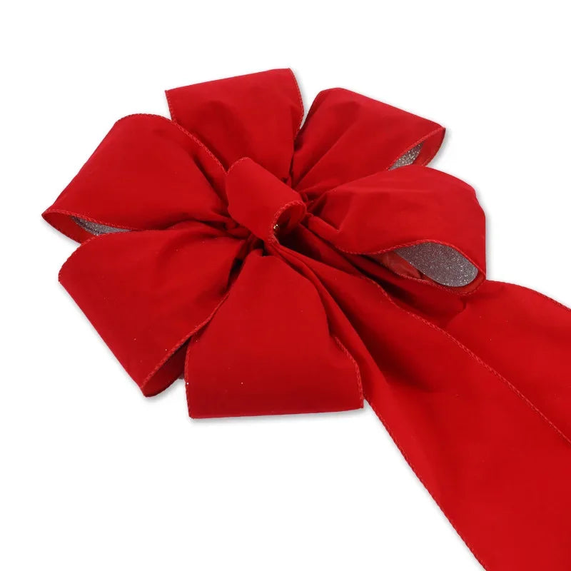 Red Christmas Bows Outdoor Decorations,Large Christmas Tree Topper Bow with Glitter Gold Edge for Xmas Home Front Door Decor