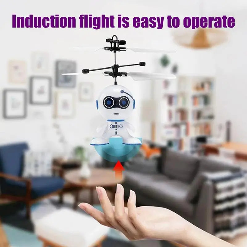 Flying Robot Toys Robot Kids Toys With Conceal Power Switch Robot Airplane Sensing Hand Movements RC Aircraft Remote Control Toy