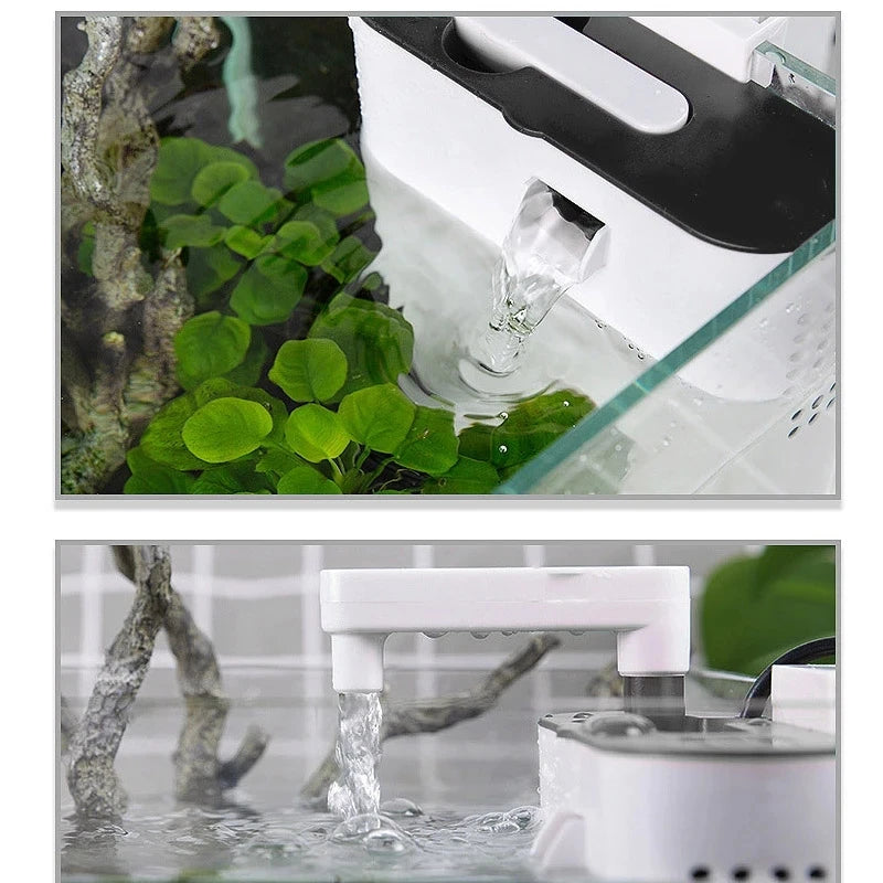 Aquarium Three-in-one Waterfall Filter, Aeration and Water Change Filter, Wall-mounted Fish Tank, Silent Landscaping Tank