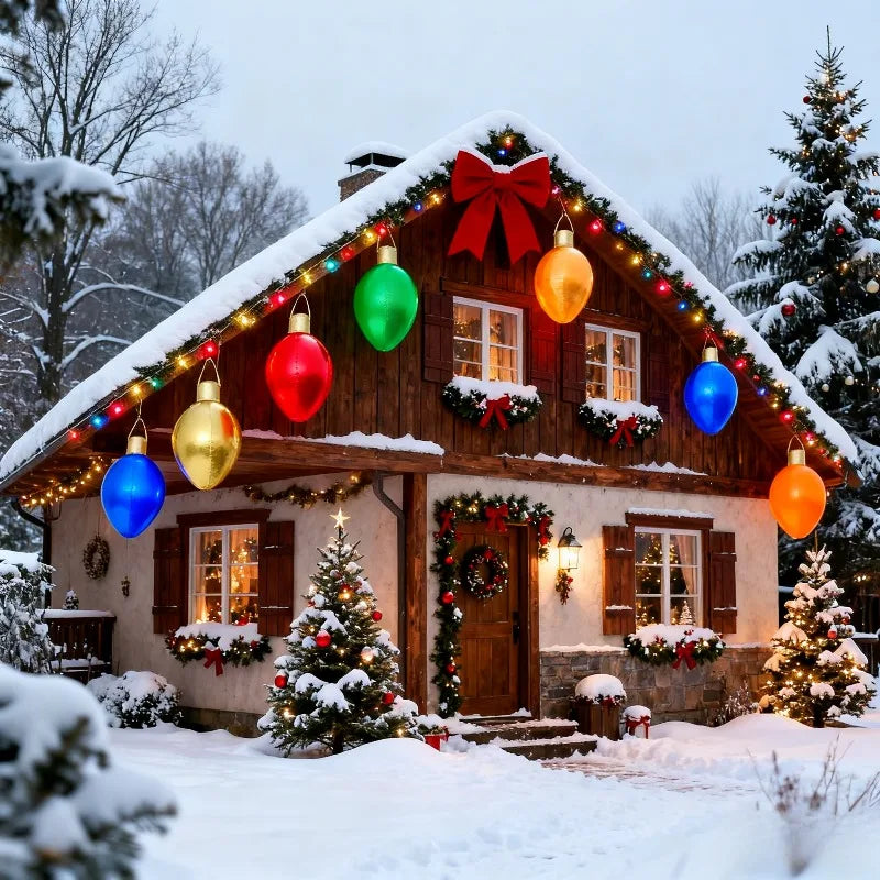 Emulational PVC Christmas Colored Lights Inflatable Ball, Colorful String Lights Inflatable Ball for parties、various festivals