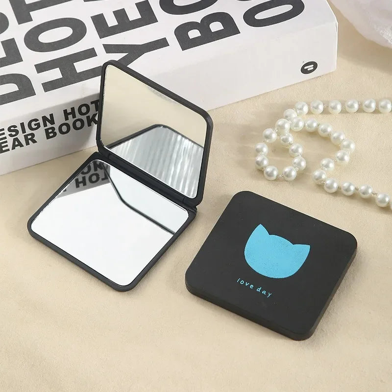 Foldable Makeup Mirror Mini Square Makeup Vanity Mirror Portable Hand Mirrors Double-sided Compact Mirror Pocket Cosmetic Mirror