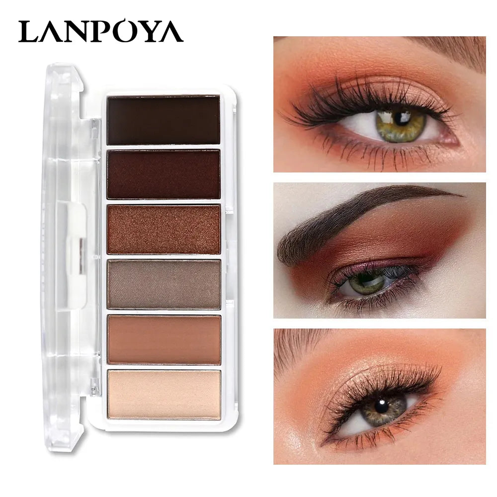 6 colors Eyeshadow Palette Matte Pearlescent Easy To Wear Brightening Natural Long-lasting Waterproof Makeup Cosmetic