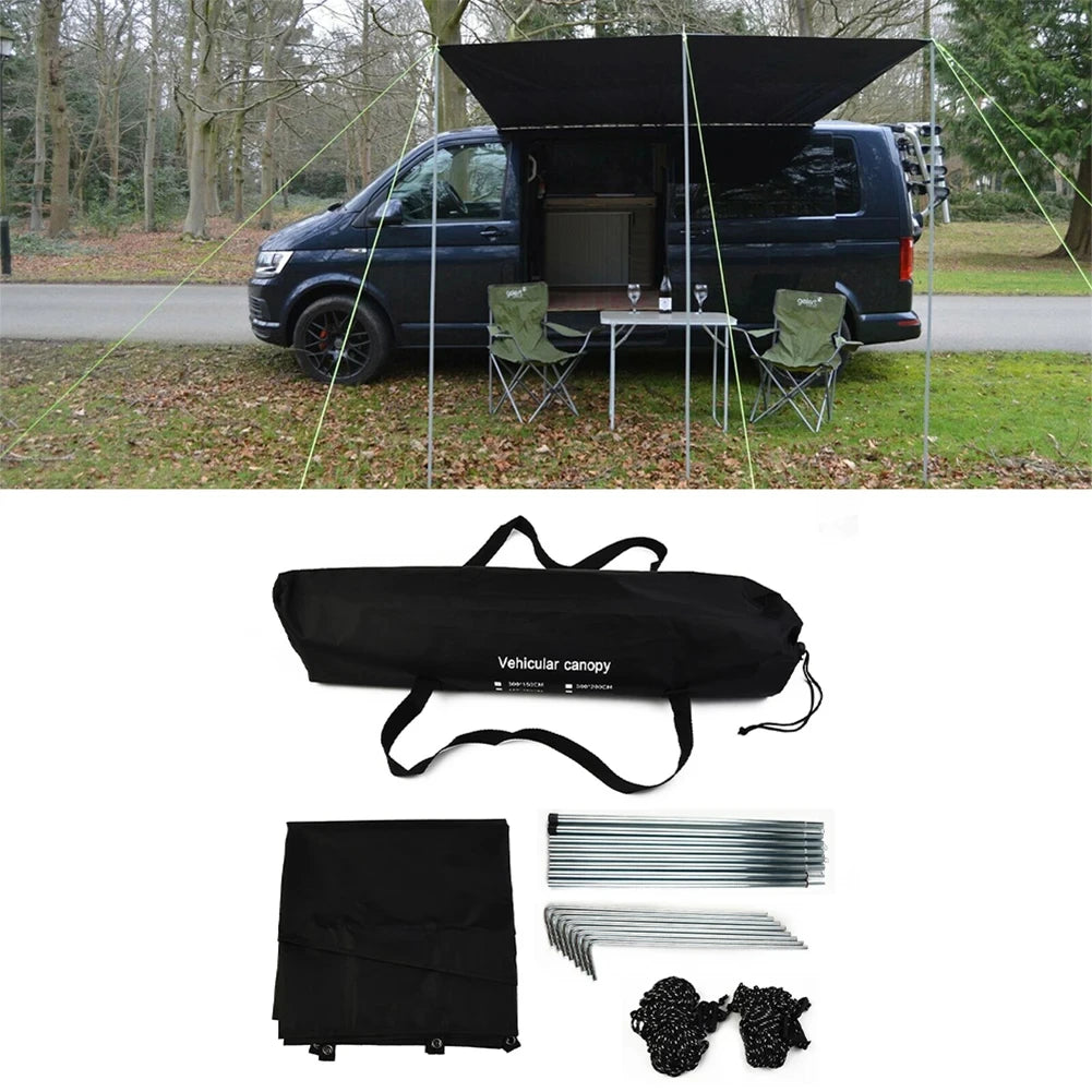 Outdoor Camping Car Awning Shade Sail Universal Waterproof Awning Sun Canopy Sunshade For Motorhome Van Campervan For Jeep Suv