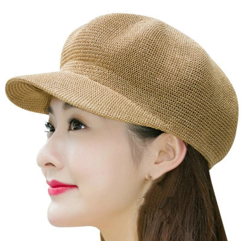 New Fashion Summer Straw Hat for Women Sun  Breathable Cap Outdoor Casual  Octagonal