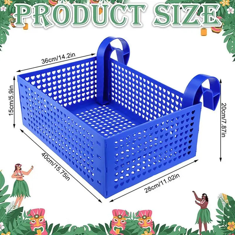 Pool Side Basket Poolside Storage Holder Stretchable Pool Basket Holder Portable Swimming Pool Accessories