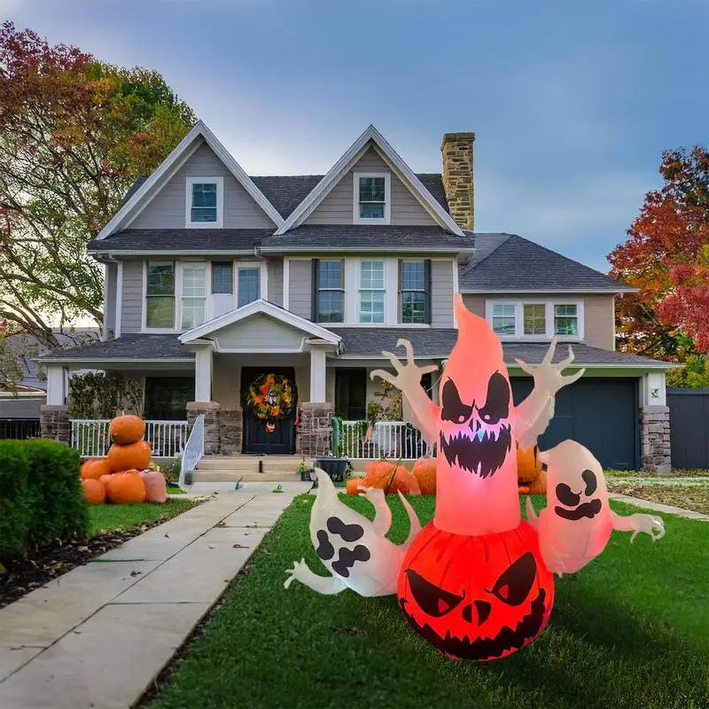 Halloween Inflatable Pumpkin Balloon Blow Up Film Ghost Decoration Yard Decorations Clearance With Build-In Leds For Balcony