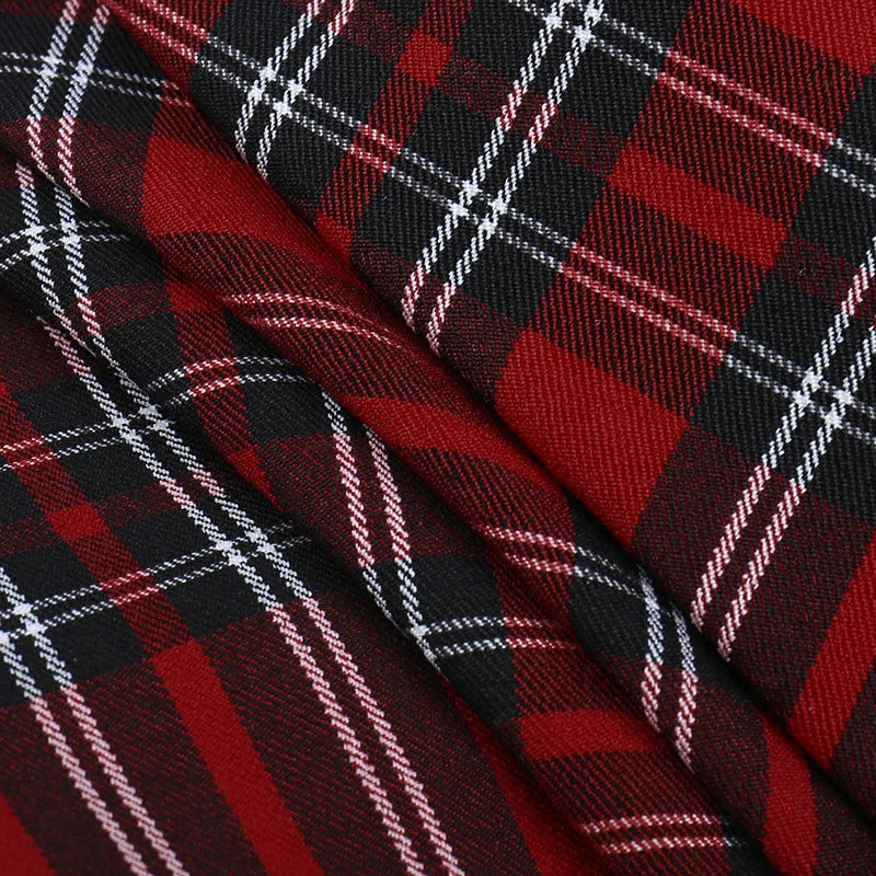 Gothic Harajuku Girls Plaid Pleated Skirt Punk Sweet Lace Kawaii Clothing Y2k Lolita Cake Mini Skirts Cosplay Costume
