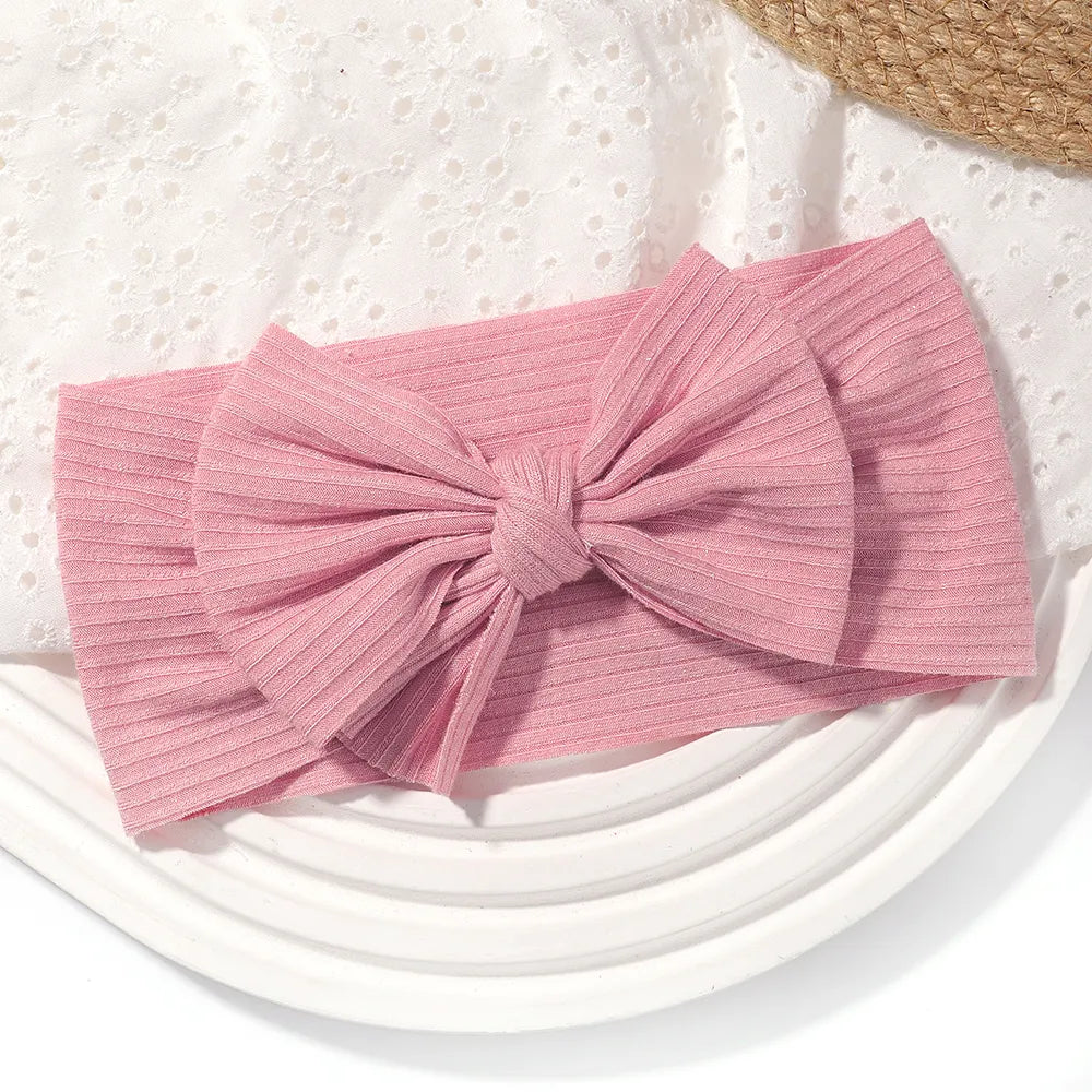 1PC Soft Knit Baby Headband Rib Bow Elastic Soft Newborn Headbands for Babe Girl Children Turban Infant Hair Accessories