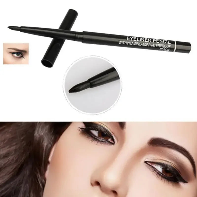 1/3pcs Women's Makeup Rotary Retractable Eyeliner Pencil Waterproof Black Brown Eye Liner Pen