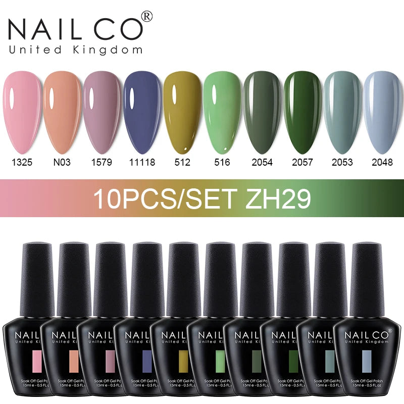 NAILCO 15ml 10/20pcs Gel Nail Polish Set Spring Summer Color UV Gel Nail Art All For Manicure  Gel Paint For DIY Professionals