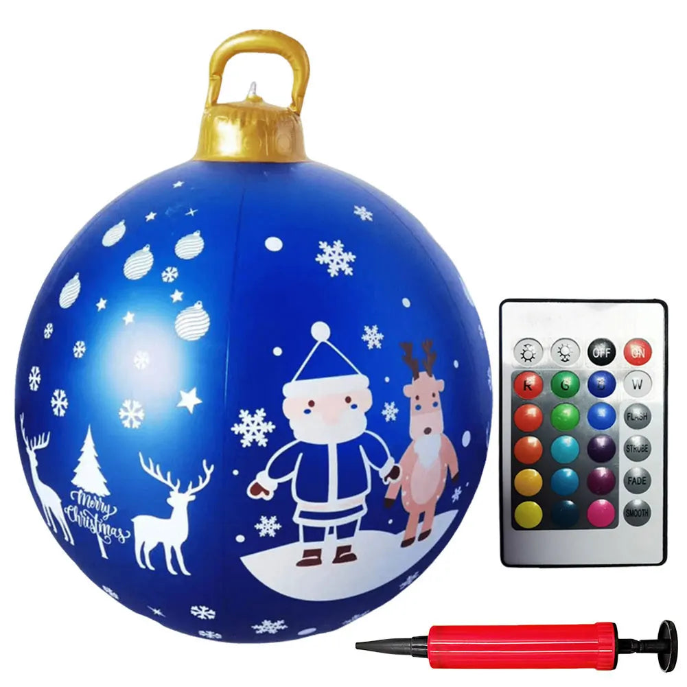 1PC Christmas Tree Decorations Balls Giant Inflatable Christmas Balls Outdoor Christmas Decorations PVC 60CM Snowman Balls