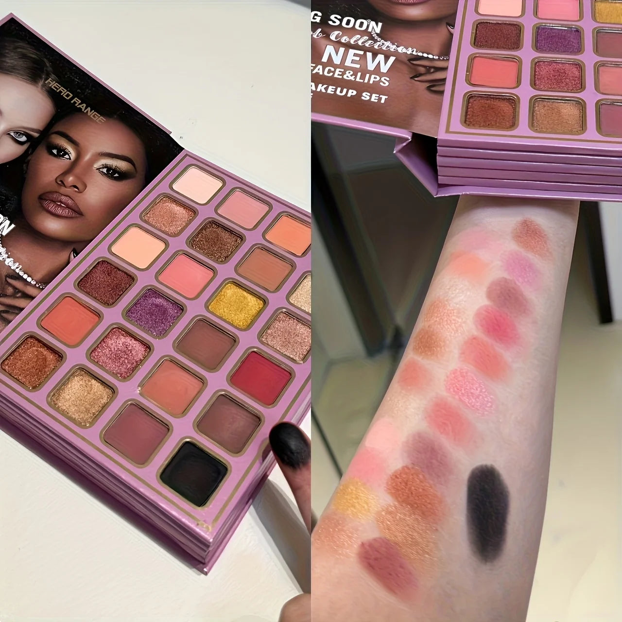 78-Color Multifunctional Makeup Palette and Brush Set, Matte, Pearlescent, Glitter, Highlighter, Contouring, Blush, Eyeshadow, Lip Gloss Combination Palette, Cosmetics, Makeup Tools, Makeup Book, Cosmetics Set, Daily Use, Chr