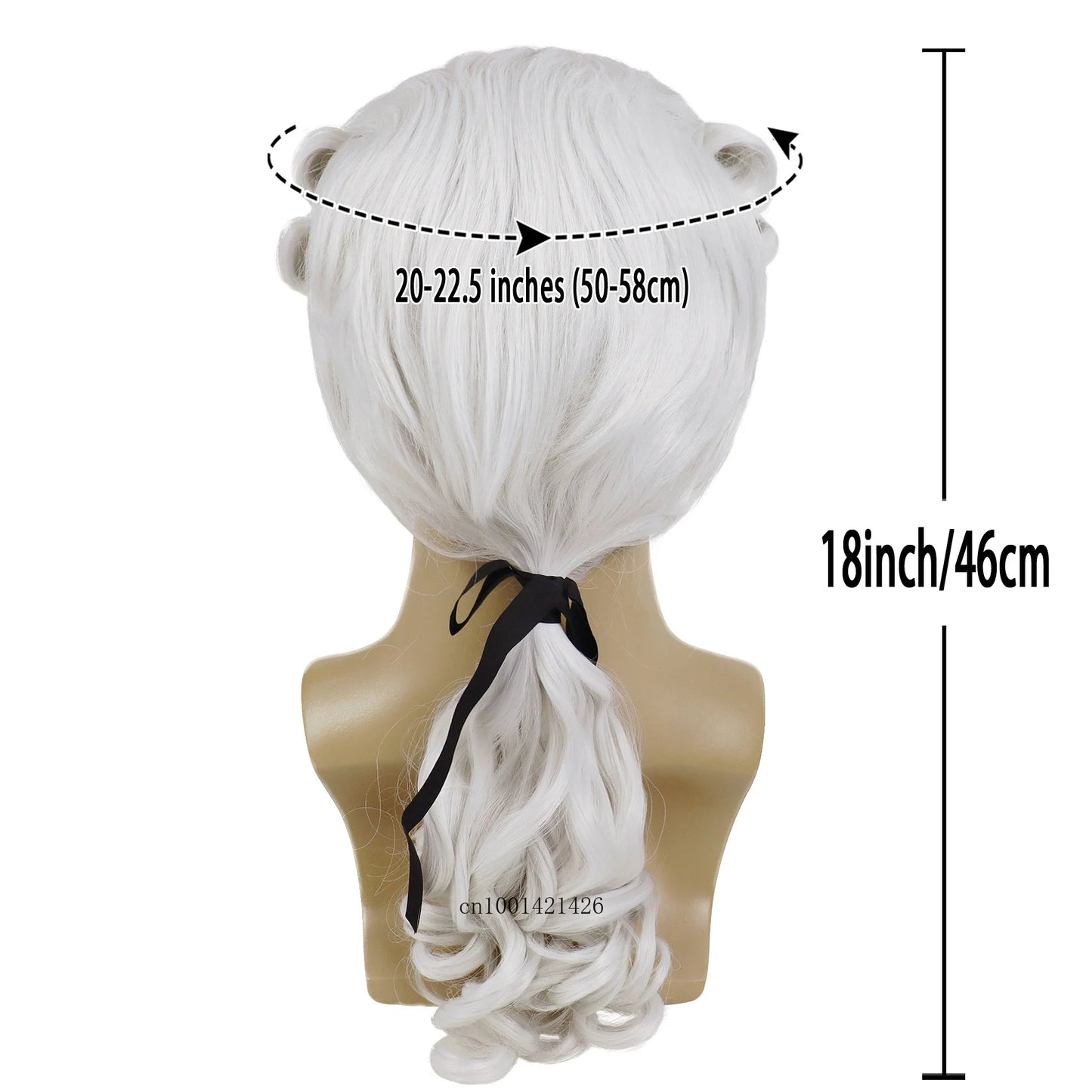 Synthetic George Washington Wig Colonial Man Long Wave White Wigs Halloween Costume Cosplay Wig Lawyer Funny Powdered Judge Wigs