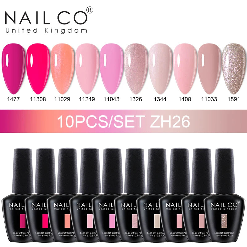 NAILCO 15ml 10/20pcs Gel Nail Polish Set Spring Summer Color UV Gel Nail Art All For Manicure  Gel Paint For DIY Professionals