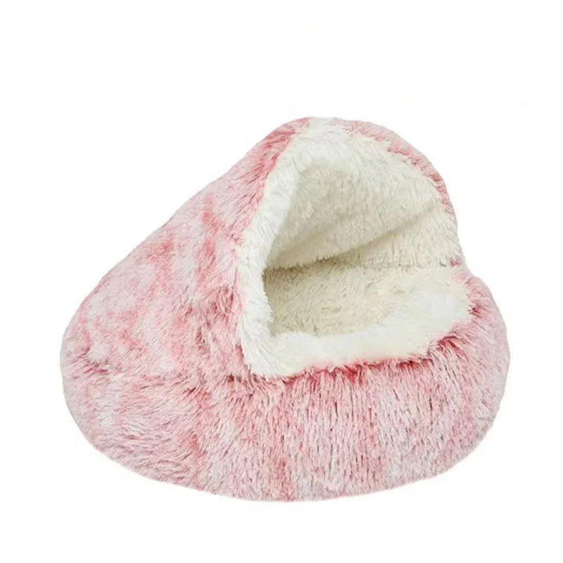 Cat Nest Accessories Round Warm Cats Bed Pet Products House Supplies Sleeping Bag Winter Long Plush Cat Stuff Bed For Small Dogs