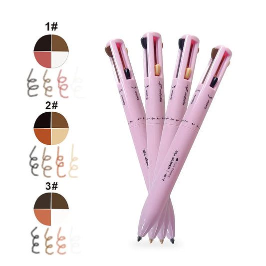 Multi-effect 4 In 1 Eyeliner Eyebrow Pencil Contour Pen Long Lasting Waterproof Cosmetics Eyeliner Makeup Pencil Lip Liner Pen