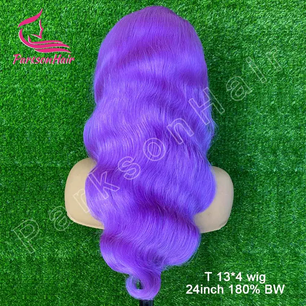 Violet Purple Color Full Lace 613 Wig 13x4  HD Transparent Lace Front Human Hair Wigs Body Wave 13x6 Lace Frontal Wig for Woman