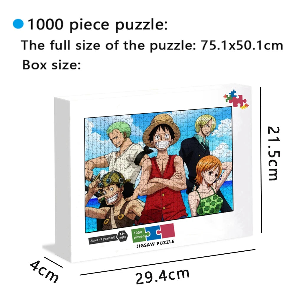 Jigsaw Puzzles Japanese Anime Doraemon 1000 Pieces Paper Puzzles Bandai Intellectual Educational Decompressing Diy Puzzle Game